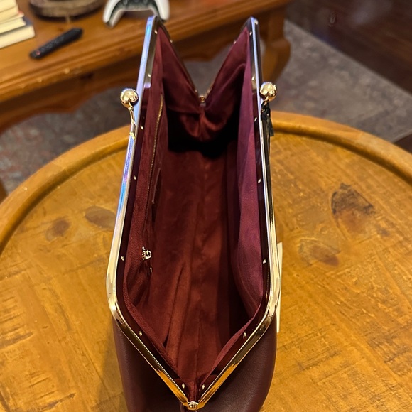 AOTA Elegant Burgundy Vegan Leather Clutch - Picture 7 of 8